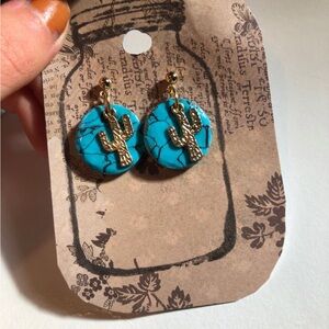 Turquoise Cactus Earrings